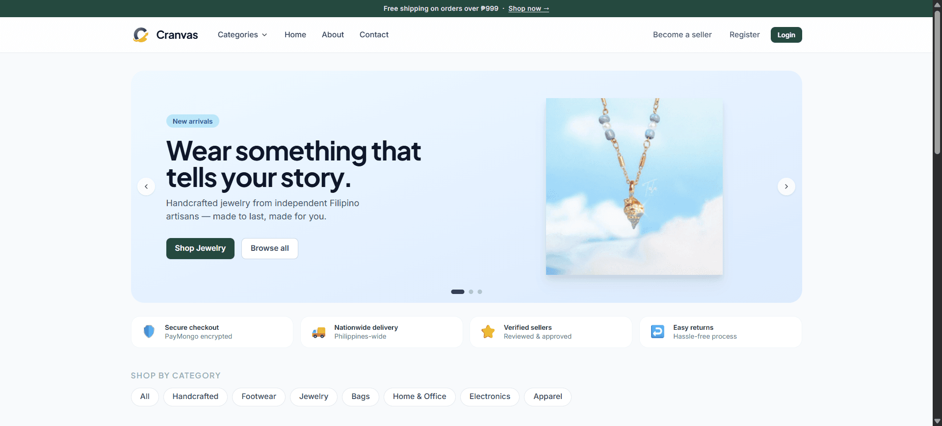 Cranvas — multi-role online marketplace storefront
